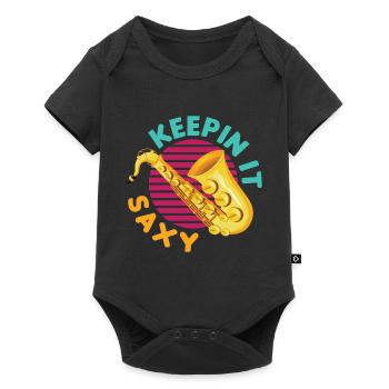Keepin' It Saxy Funny For Saxophone Player - Baby Premium short-sleeve bodysuit - black - Front