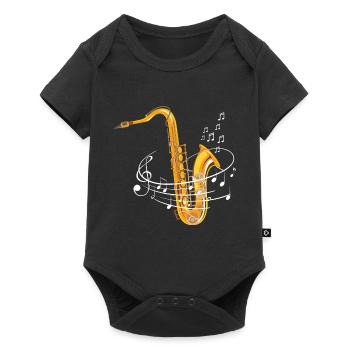 Saxophonist Colorful Music Notes For Saxophone Pla - Baby Premium short-sleeve bodysuit - black - Front