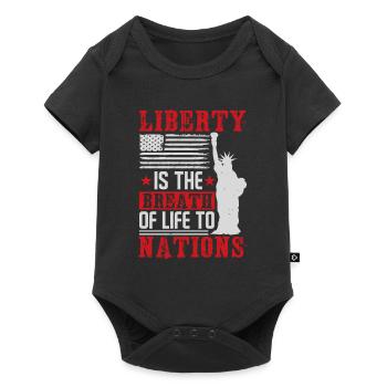 LA LIBERTÉ EST LE SOUFFLE DE VIE DES NATIONS 2 - Body à manches courtes Premium Bébé - noir - Devant