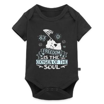 FREEDOM IS THE OXYGEN OF THE SOUL - Baby Premium short-sleeve bodysuit - black - Front