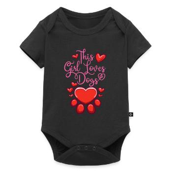Chien pour filles Propriétaire de chien Amoureux des chiens Saint-Valentin - Body à manches courtes Premium Bébé - noir - Devant