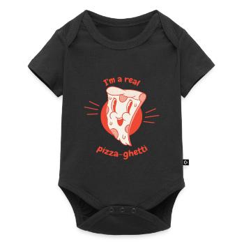 Je suis un vrai amateur de pizza rétro ghetti drôle - Body à manches courtes Premium Bébé - noir - Devant