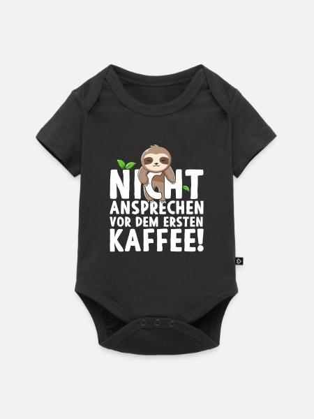 Faultier Nicht Ansprechen Vor Dem Ersten Kaffee - Baby Premium Kurzarmbody - Schwarz