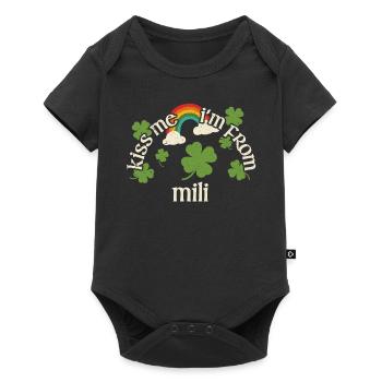 Kiss Me - St. Patrick's Day Mili - Baby Premium short-sleeve bodysuit - black - Front