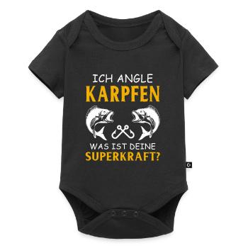 Angeln Tshirt Mann Fischer Rute Fischfang Fishing - Baby Premium Kurzarmbody - Schwarz - Vorne