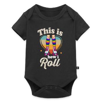 Inline Skate Gift Rollskates Roller 70s - Baby Premium short-sleeve bodysuit - black - Front