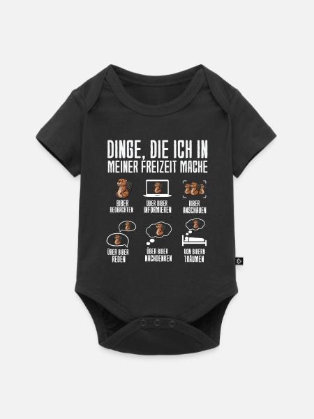 Dinge Die Ich In Meiner Freizeit Mache Biber - Baby Premium Kurzarmbody - Schwarz