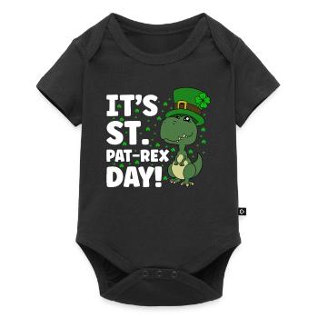 Dinosaur St. Patrick's Day Dino - Baby Premium short-sleeve bodysuit - black - Front