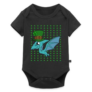 Dinosaur St. Patrick's Day Dino - Baby Premium short-sleeve bodysuit - black - Front