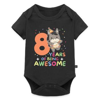 Âne pour les enfants de 8 ans de huit ans - Body à manches courtes Premium Bébé - noir - Devant