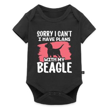 Ne puis-je pas avoir de projets avec mon chien Beagle - Body à manches courtes Premium Bébé - noir - Devant