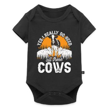 Oui j’ai vraiment besoin de toutes ces vaches vaches animaux - Body à manches courtes Premium Bébé - noir - Devant