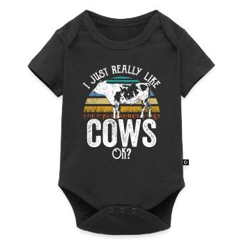 J’aime beaucoup les vaches laitières ferme - Body à manches courtes Premium Bébé - noir - Devant
