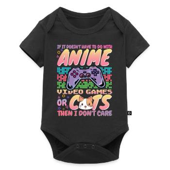 Fun anime cats video games gamer gaming cat anime - Baby Premium short-sleeve bodysuit - black - Front