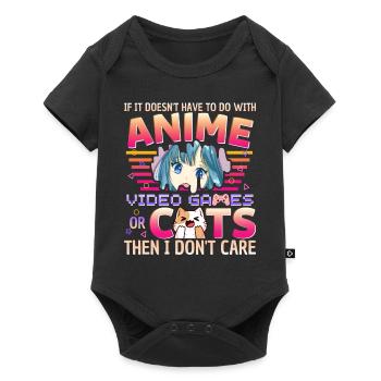 Funny video games gamer anime cats mom - Baby Premium short-sleeve bodysuit - black - Front