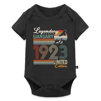 Geburtstagsgeschenk Januar 1923 - Baby Premium Kurzarmbody - Schwarz - Vorne