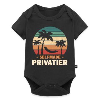 Selfmade Privatier - Baby Premium Kurzarmbody - Schwarz - Vorne