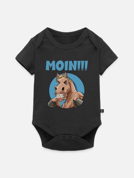 Pferd sagt wütend Moin - Baby Premium Kurzarmbody - Schwarz