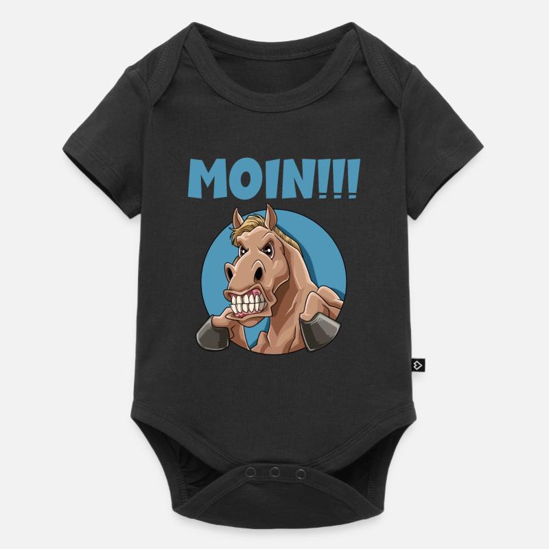 Pferd sagt wütend Moin - Baby Premium Kurzarmbody - Schwarz