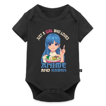 Just a girl who loves anime ramen - Baby Premium short-sleeve bodysuit - black - Front