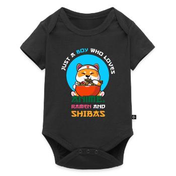 Juste un garçon qui aime l’anime, les ramen et les shibas - Body à manches courtes Premium Bébé - noir - Devant