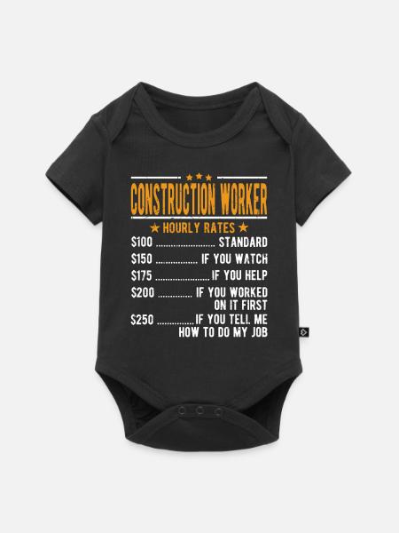 Bauarbeiter Stundenlohn - Baby Premium Kurzarmbody - Schwarz