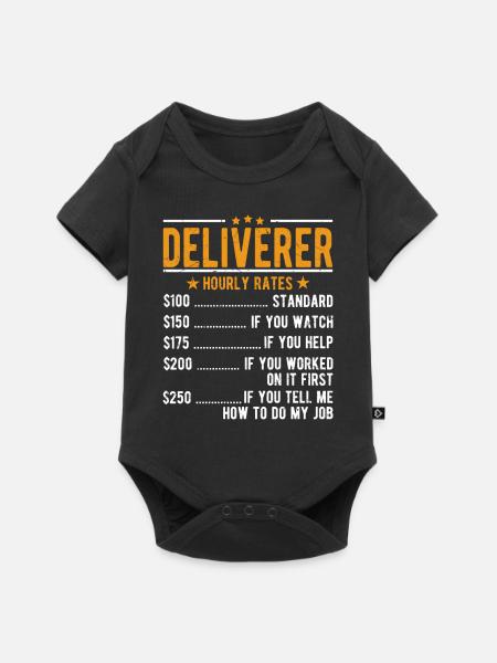 Zusteller Stundenlohn - Baby Premium Kurzarmbody - Schwarz