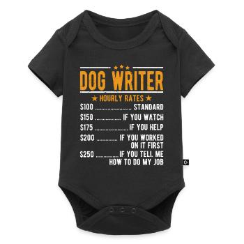 Dog writer hourly wage - Baby Premium short-sleeve bodysuit - black - Front