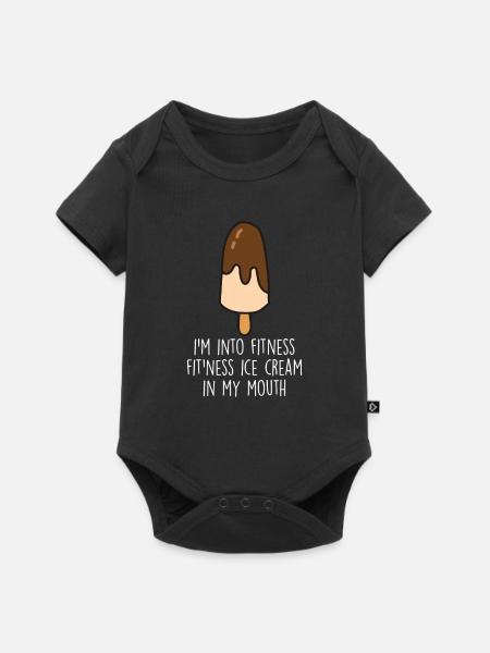 Lustiges Eiscreme-Zitat - Baby Premium Kurzarmbody - Schwarz