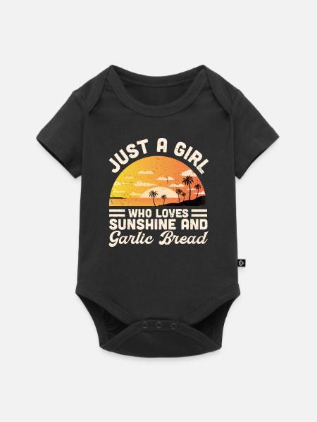 Knoblauch Knoblauchbrot Essen Geschenk - Baby Premium Kurzarmbody - Schwarz