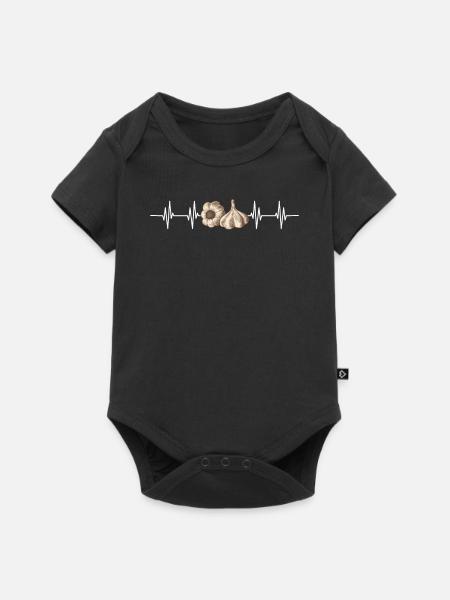 Knoblauch Knoblauchbrot Essen Geschenk - Baby Premium Kurzarmbody - Schwarz