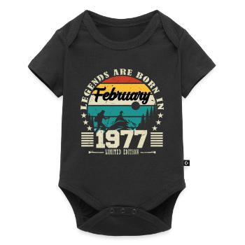 février 1977. Cadeau d'anniversaire février 1977. - Body à manches courtes Premium Bébé - noir - Devant