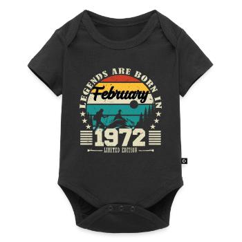 février 1972. Cadeau d'anniversaire février 1972. - Body à manches courtes Premium Bébé - noir - Devant