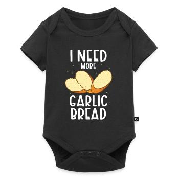 Knoblauch Knoblauchbrot Essen Geschenk - Baby Premium Kurzarmbody - Schwarz - Vorne