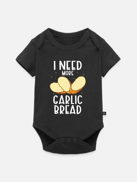 Knoblauch Knoblauchbrot Essen Geschenk - Baby Premium Kurzarmbody - Schwarz