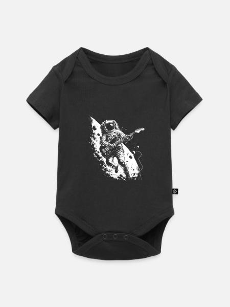 Astronaut Guitar Player - Baby Premium Kurzarmbody - Schwarz