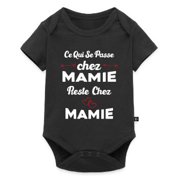 Ce qui se passe chez mamie reste chez mamie Cadeau - Body à manches courtes Premium Bébé - noir - Devant