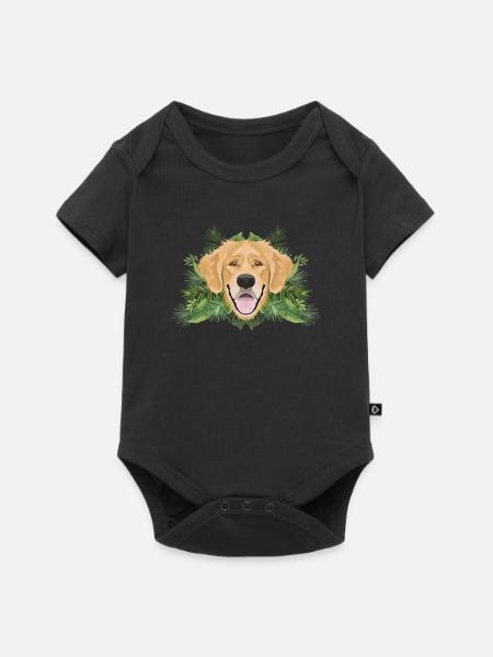 Tropical Golden Retriever - Baby Premium Kurzarmbody - Schwarz