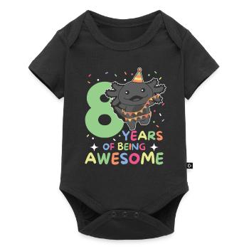 Axolotl pour les enfants de 8 ans de huit ans - Body à manches courtes Premium Bébé - noir - Devant