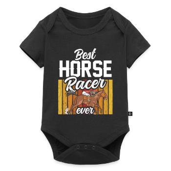 Bester Pferderennen Reiter Aller Zeiten Pferd - Baby Premium Kurzarmbody - Schwarz - Vorne