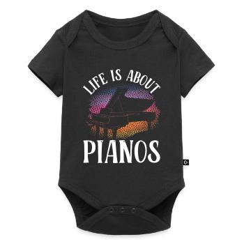 La vie est faite de pianos Joueurs de piano - Body à manches courtes Premium Bébé - noir - Devant