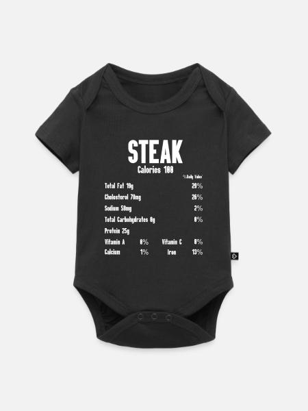 Steak - Baby Premium Kurzarmbody - Schwarz