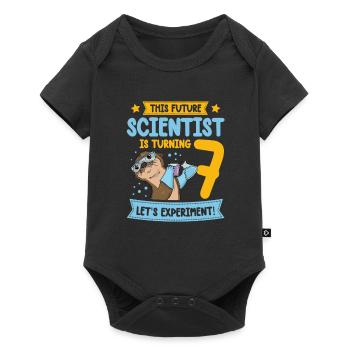 Ce futur scientifique fête ses 7 ans. - Body à manches courtes Premium Bébé - noir - Devant