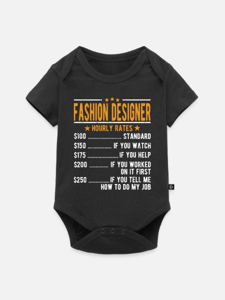 Modedesigner Stundenlohn - Baby Premium Kurzarmbody - Schwarz