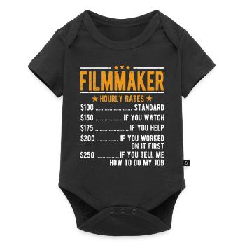 Cinéastes Salaire horaire - Body à manches courtes Premium Bébé - noir - Devant