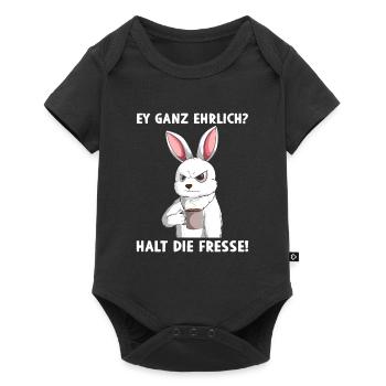 Ey ganz ehrlich? Halt die Fresse - Baby Premium Kurzarmbody - Schwarz - Vorne