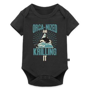 Killerwal Schwertwal Wale beobachten Orca Wal - Baby Premium Kurzarmbody - Schwarz - Vorne