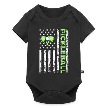 Pickleball American Paddle Sports Flag - Body à manches courtes Premium Bébé - noir - Devant