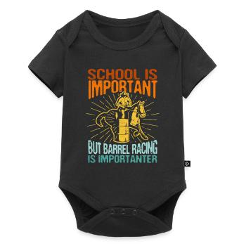 School is important, but Barrel Racing is still - Baby Premium short-sleeve bodysuit - black - Front