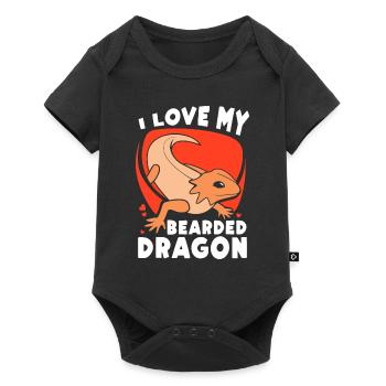 J’aime mon dragon barbu animal dragon barbu - Body à manches courtes Premium Bébé - noir - Devant